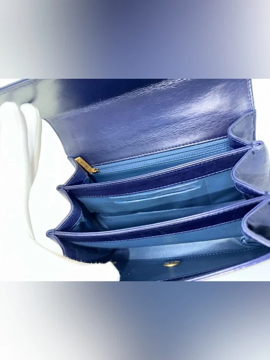 Chanel 2017 Small Paris Cosmopolite Flap Bag Deep Navy Blue - Picture 13 of 16